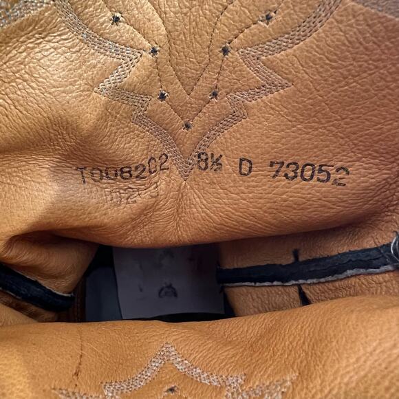 Lucchese 2000 Black Western Cowboy Boots Mens Size 8.5 Round Toe Vintage T008202 - Picture 8 of 11